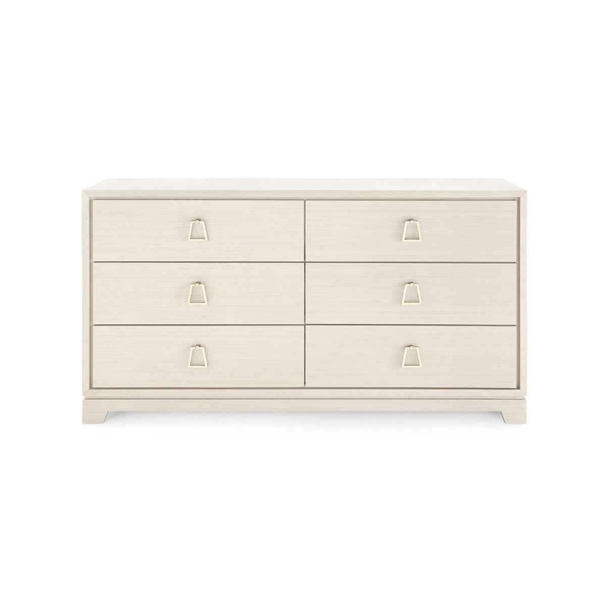 Harrison Extra Large 6 Drawer Blanched Oak and Brass Dresser