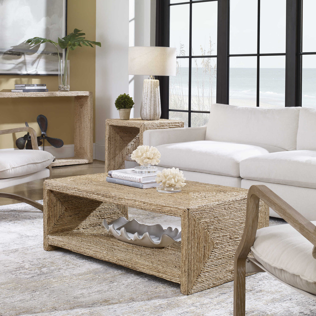 Tora Natural Woven Coffee Table