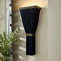 Jenessa Navy Silk Tassel Sconce