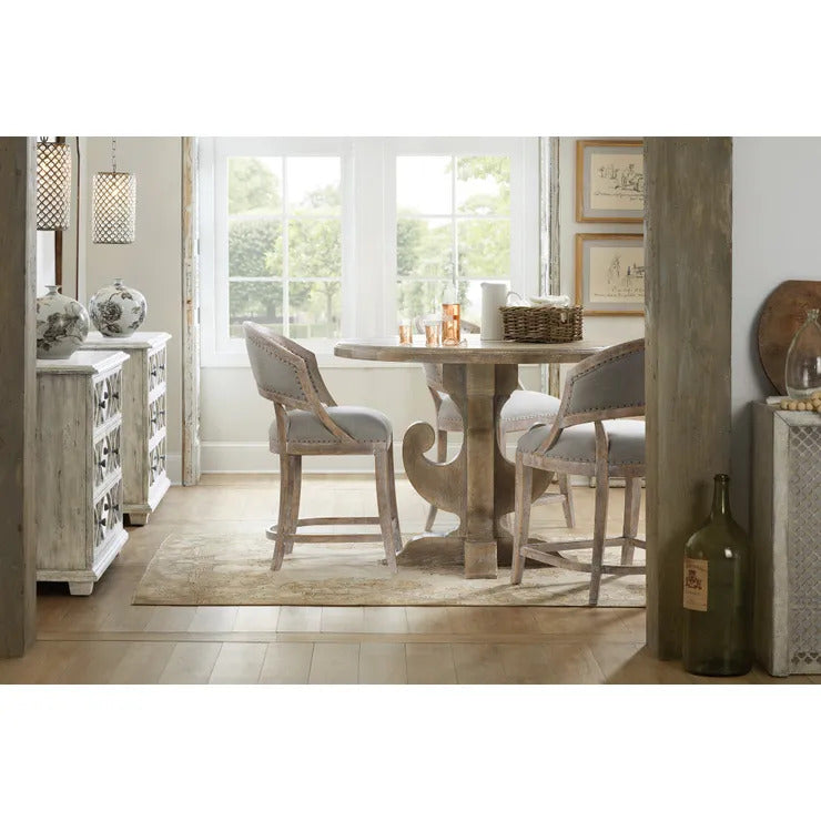 Banks Linen Barrel Back Counter Stool
