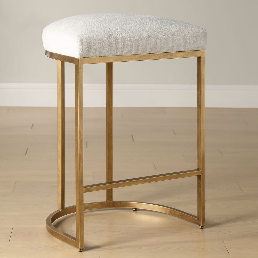 Crystal Cream Performance & Brass Counter Stool