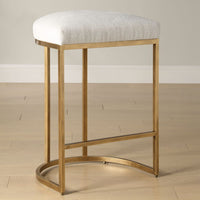 Crystal Cream Performance & Brass Counter Stool