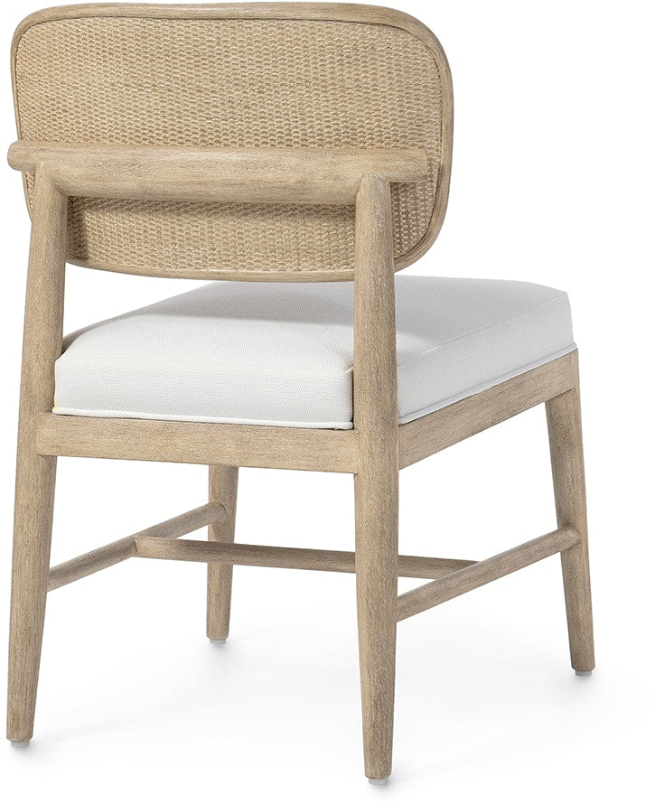 Fornelli Performance White Basket Weave Dining Chair