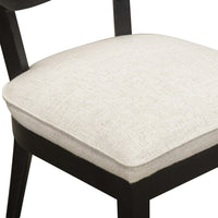 Mazie Black Dining Chair in Cream Performance Linen