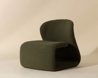 Sophiene Olive Green Bouclé & Gold Accent Chair