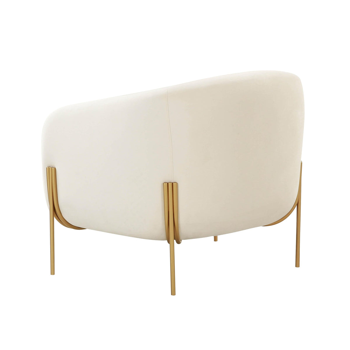 Katie Cream Velvet Accent Chair - Luxury Living Collection