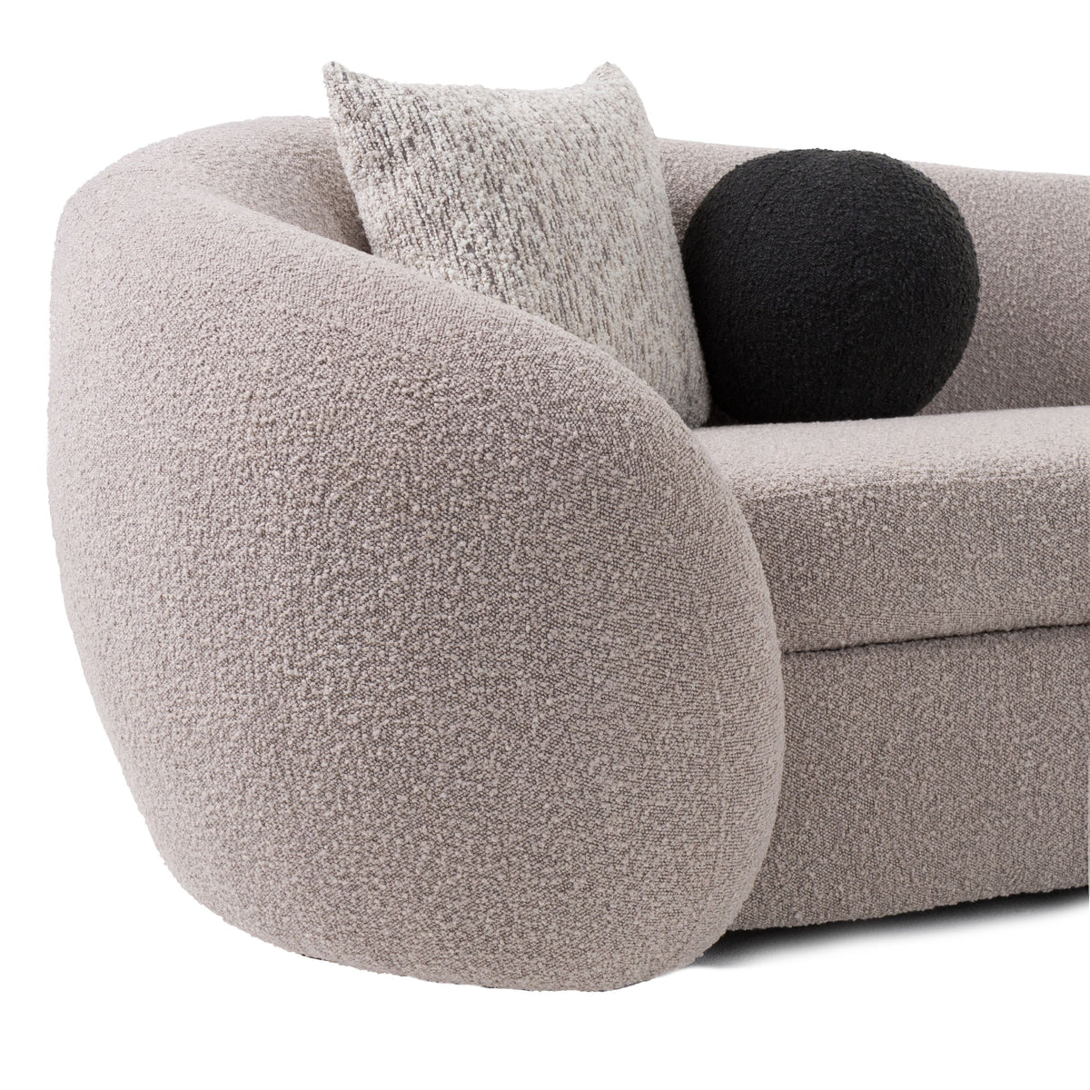 Arona 156" Modern Grey Fabric Curved Sectional Sofa