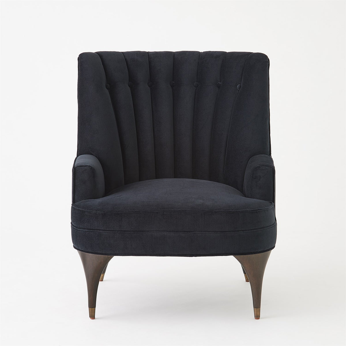 Channel Black Velvet Accent Chair