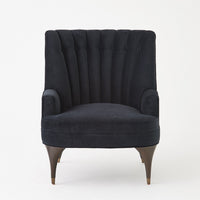 Channel Black Velvet Accent Chair