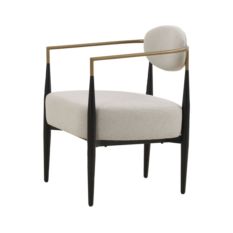 Carnaby Modern Beige Fabric, Black & Gold Dining Chair