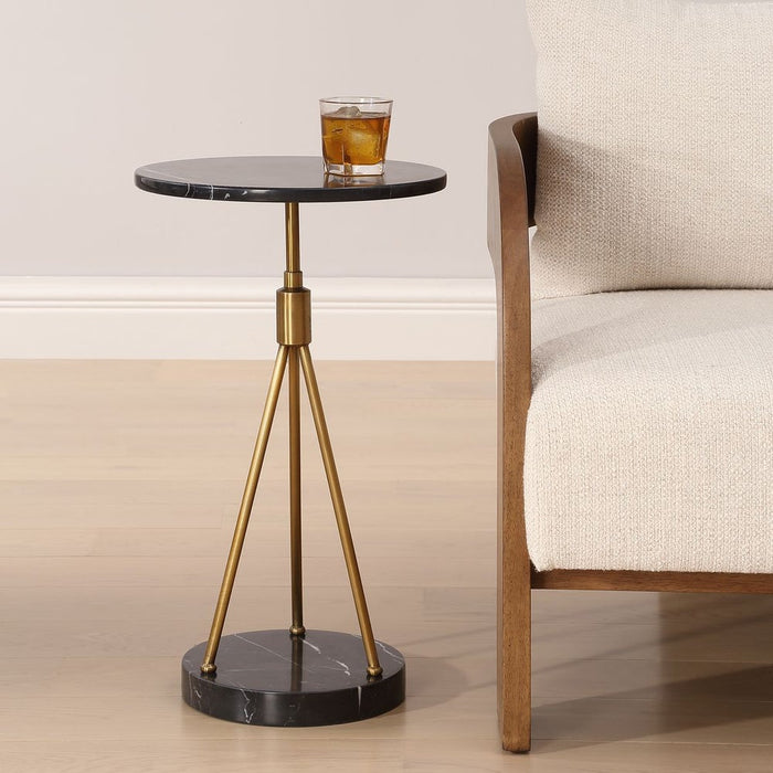 Ronen Marble & Brass Accent Table