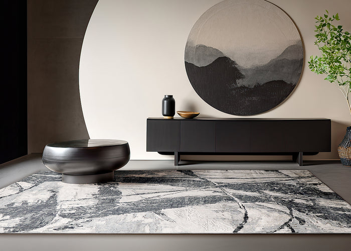 Audrina Silver/Dark Grey Artist's Area Rug