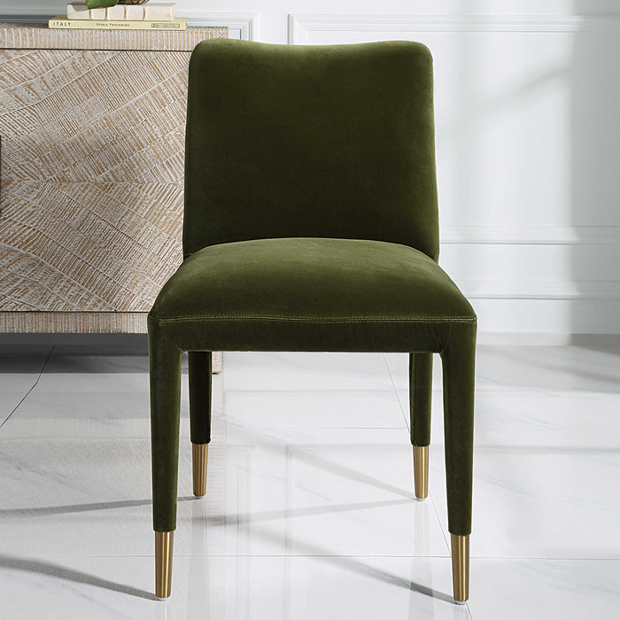 Diara Green Velvet & Gold Dining Chair (Set of 2)