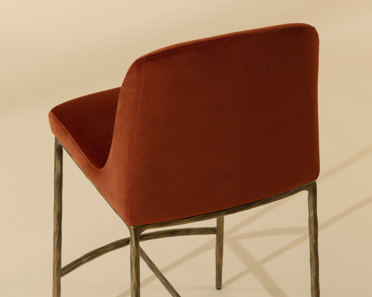 Nestor Rust & Antique Brass Counter Stool