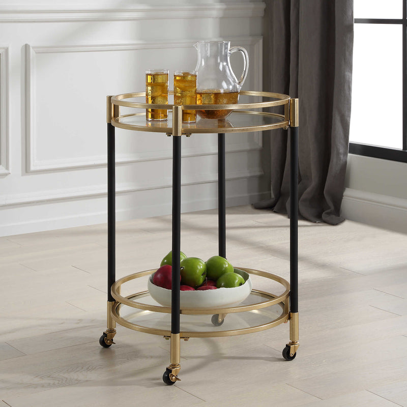 Cypress Black & Gold Bar Cart