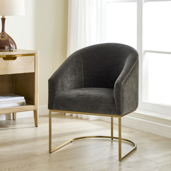 Bianca Grey Velvet  & Gold Dining Arm Chair