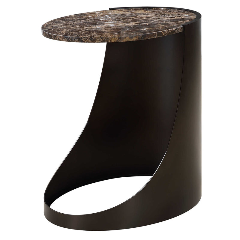 Hudson Chocolate Brown Marble End Table