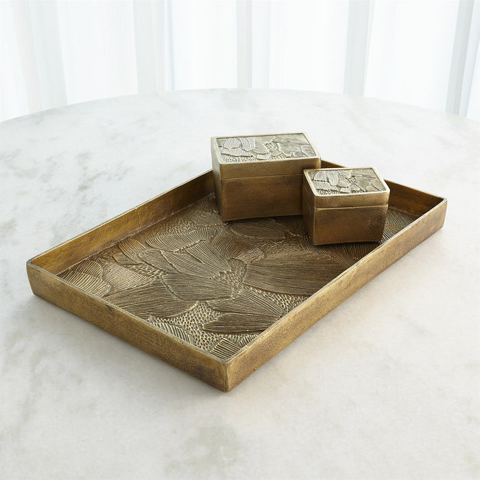 Fleur Antique Brass Tray