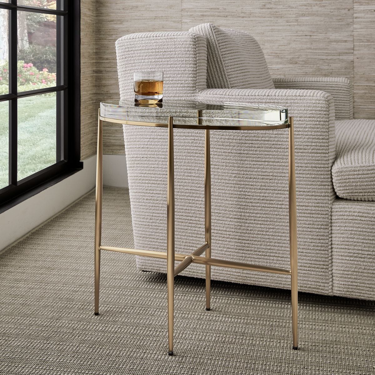 Alexandra Crystal & Gold Accent Table