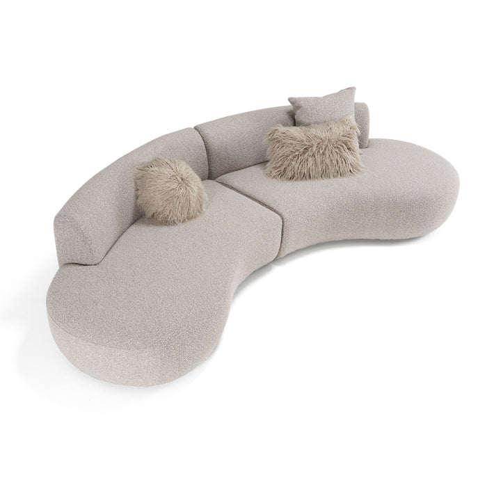 Estella Modern Grey Curved Sectional Sofa