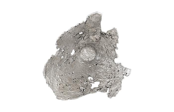 Kai Semi-Perforated Silver Leaf Sculptural Bowl Wall Art