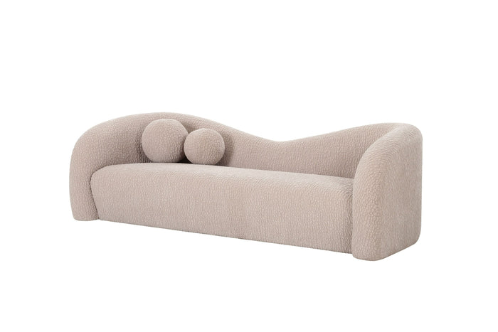 Charles Contemporary Beige Fabric 3 Seat Sofa