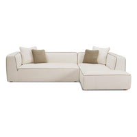 Isla 111” Cream Linen RAF Sectional Sofa