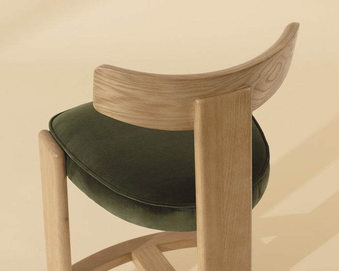 Horton Rustic Oak & Forest Green Counter Stool