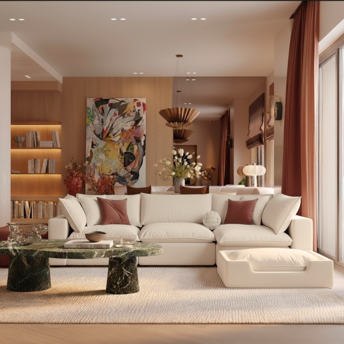 Karsyn 40.2" Performance Natural Fabric Modular Pet Bed