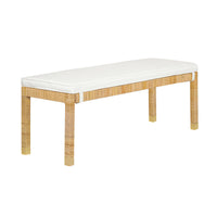 Arimo 50” Natural Woven Rattan Bench