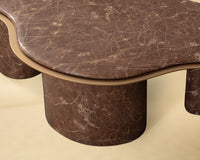 Isola 55" Faux Marble Concrete Indoor Outdoor Coffee Table