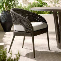 Juri Outdoor Charcoal Brown Dining Chair