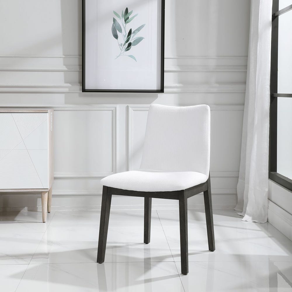 Deser White Fabric Chair (Set of 2)