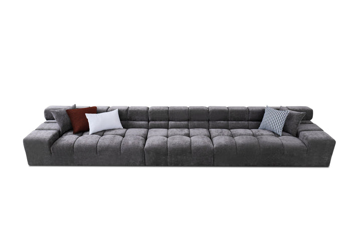 Tomi 171" Modern Grey Fabric 4 Seater Sofa