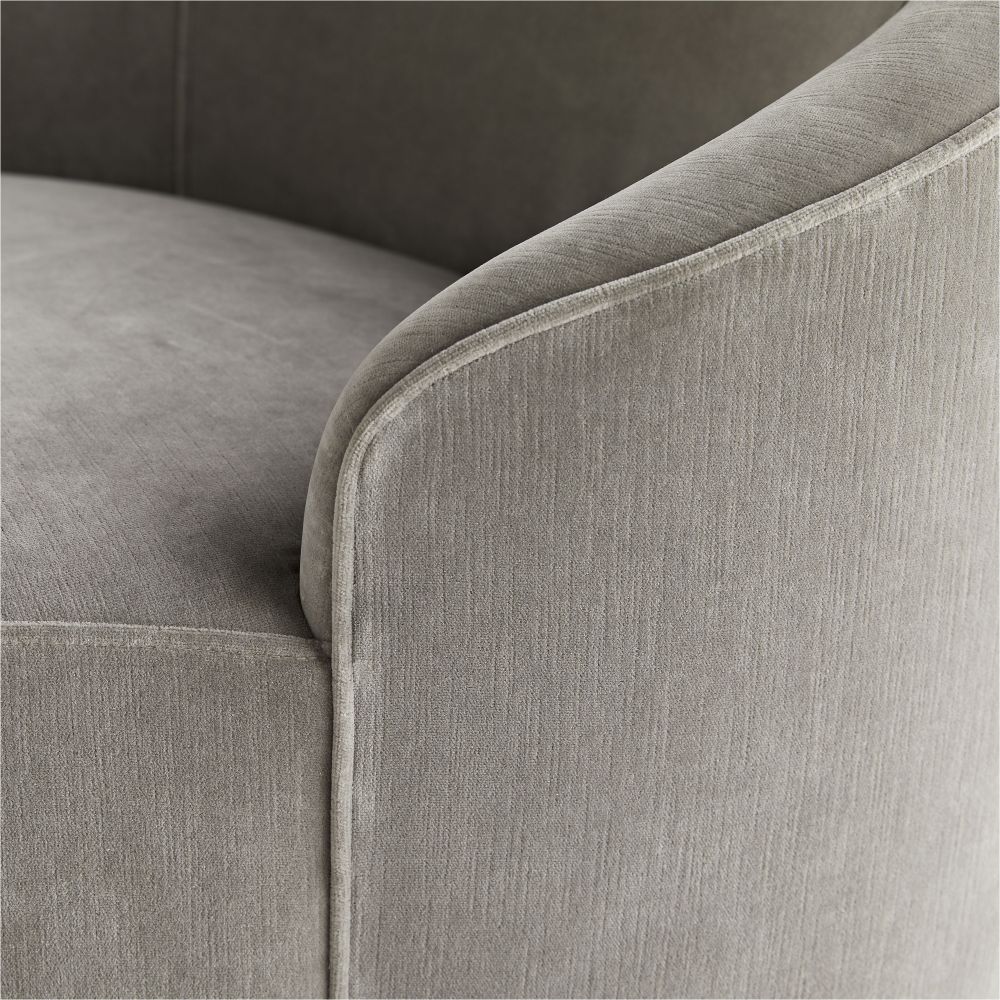 Emilee 71" Sharkskin Velvet Grey Ash Chaise