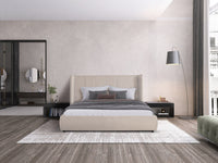 Emily Modern Beige Velvet Bed