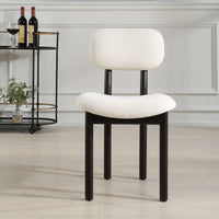 Vertu Textured Ivory & Satin Black Dining Chairs (Set of 2)
