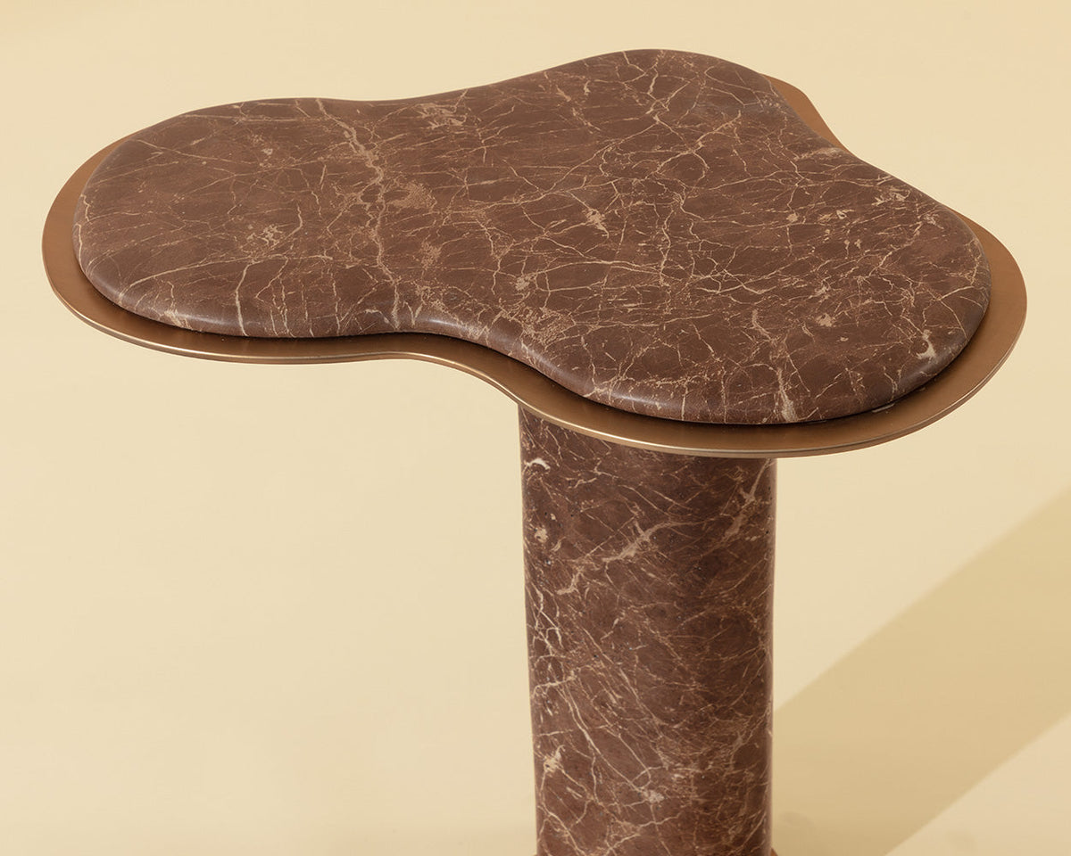 Isola Faux Marble Concrete Indoor Outdoor Accent Table