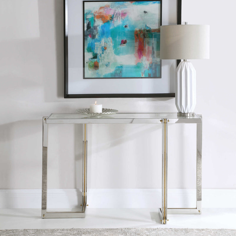 Anya Silver & Gold Console Table