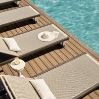 Daytona Outdoor Buff Dutch Weave Armless Lounge Chair