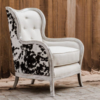 Maypearl White and Black Armchair