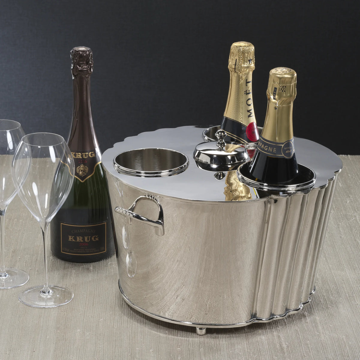 Olivia Brass 3-Bottle Wine/Champagne Cooler