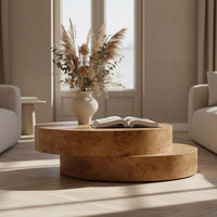 Mason 47" Modern Faux Burl Coffee Table