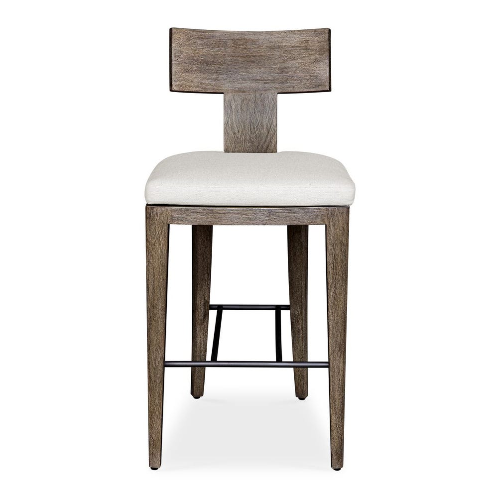 Sammantha White & Grey Outdoor Bar Stool