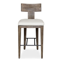 Sammantha White & Grey Outdoor Bar Stool