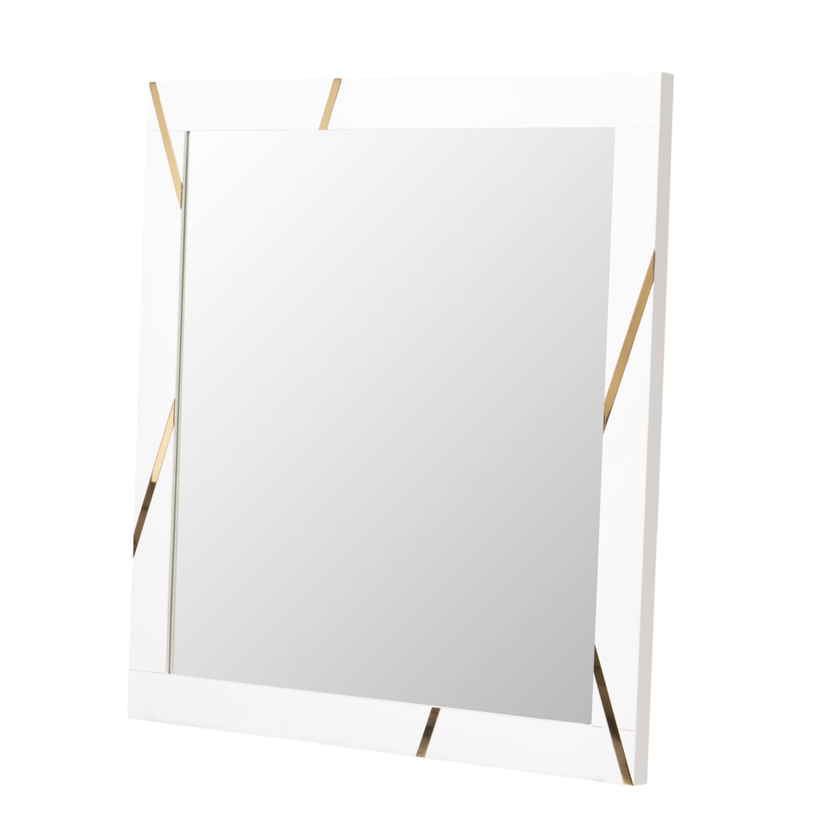 Ivo Modern White & Gold Mirror