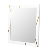 Ivo Modern White & Gold Mirror