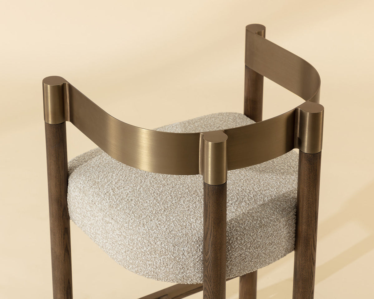 Manolo Oatmeal, Chocolate Ash & Antique Brass Counter Stool