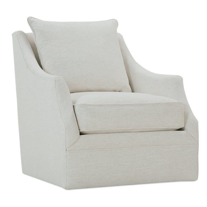Austri Snow Chenille Swivel Accent Chair