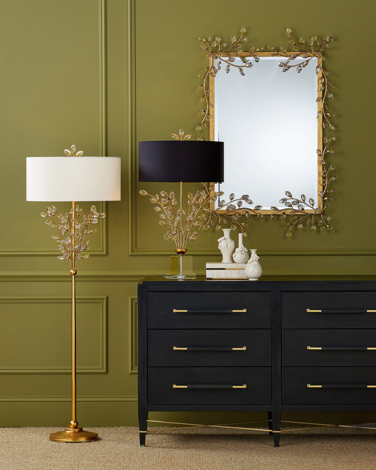 Forget-Me-Not Gold Lamp